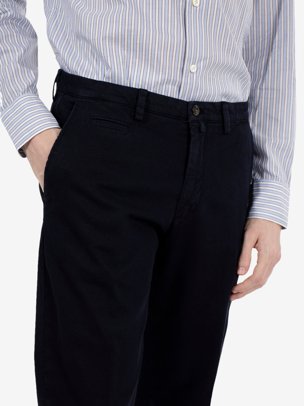 BG05 navy tricotine trousers