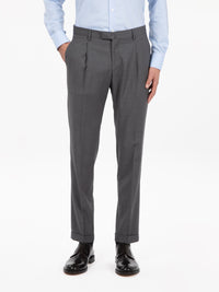 BG07 luxury fabric steel grey trousers