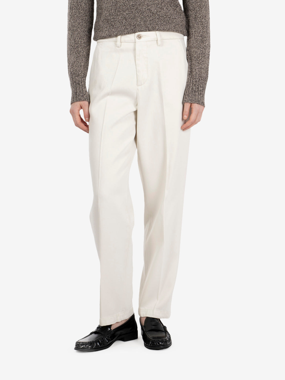 Beige carrot-fit trousers