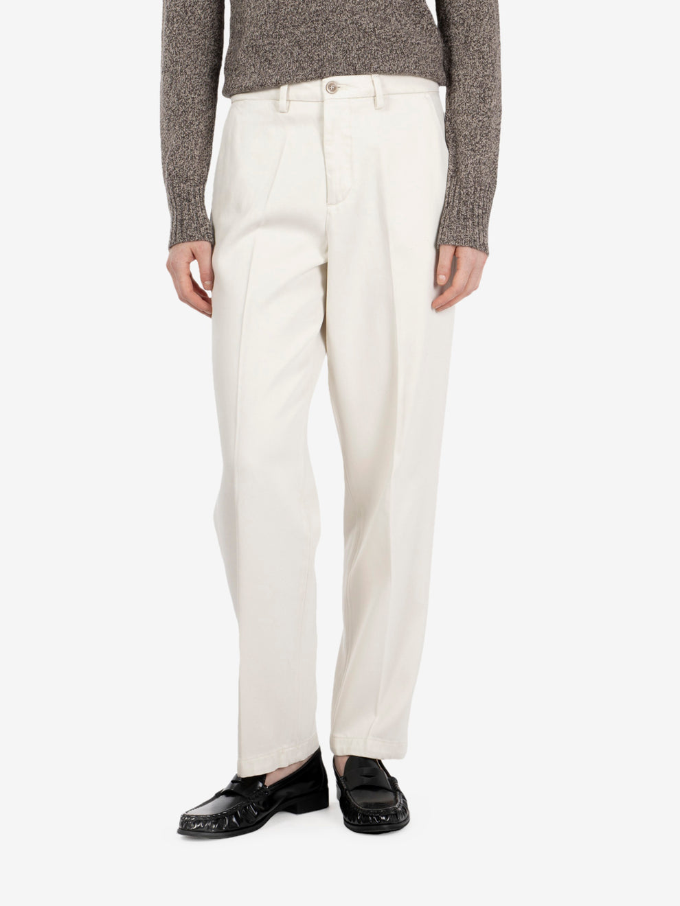 Beige carrot-fit trousers