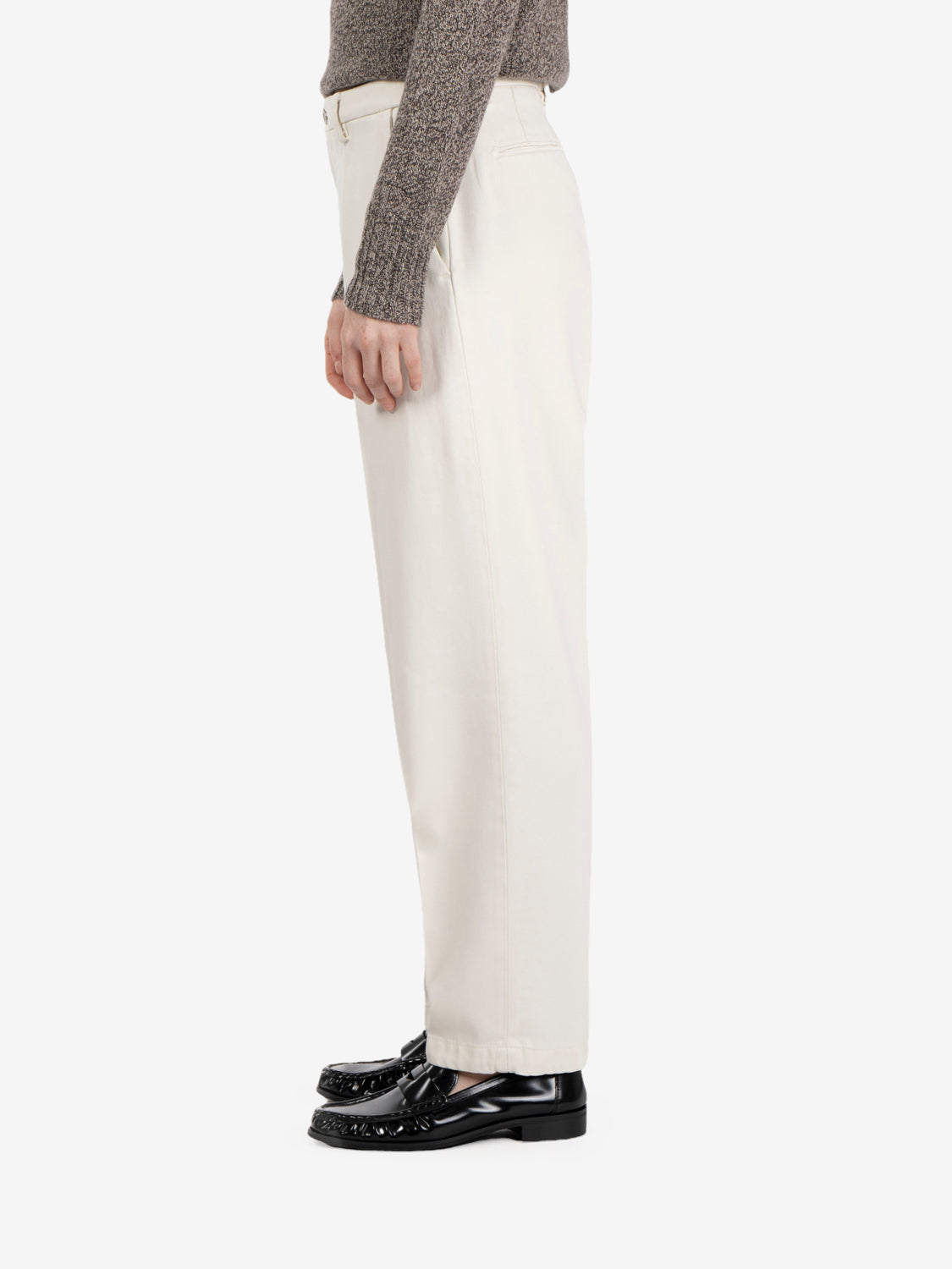 Beige carrot-fit trousers