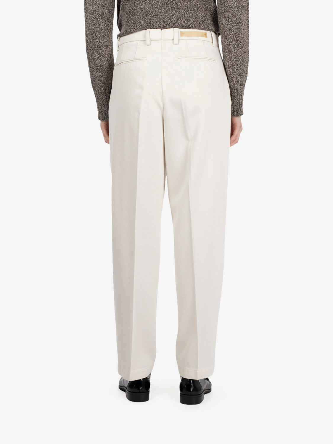 Beige carrot-fit trousers
