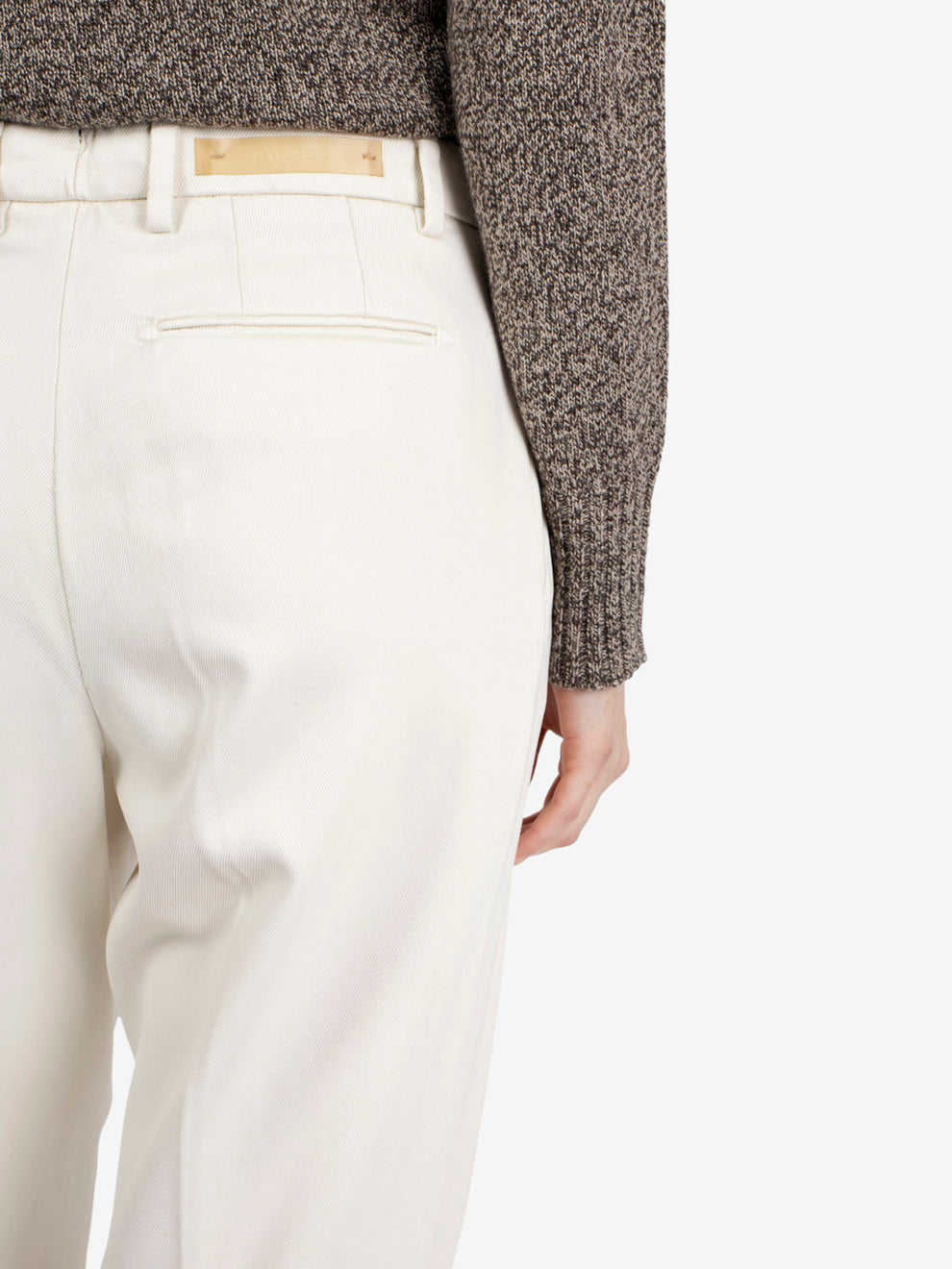 Beige carrot-fit trousers