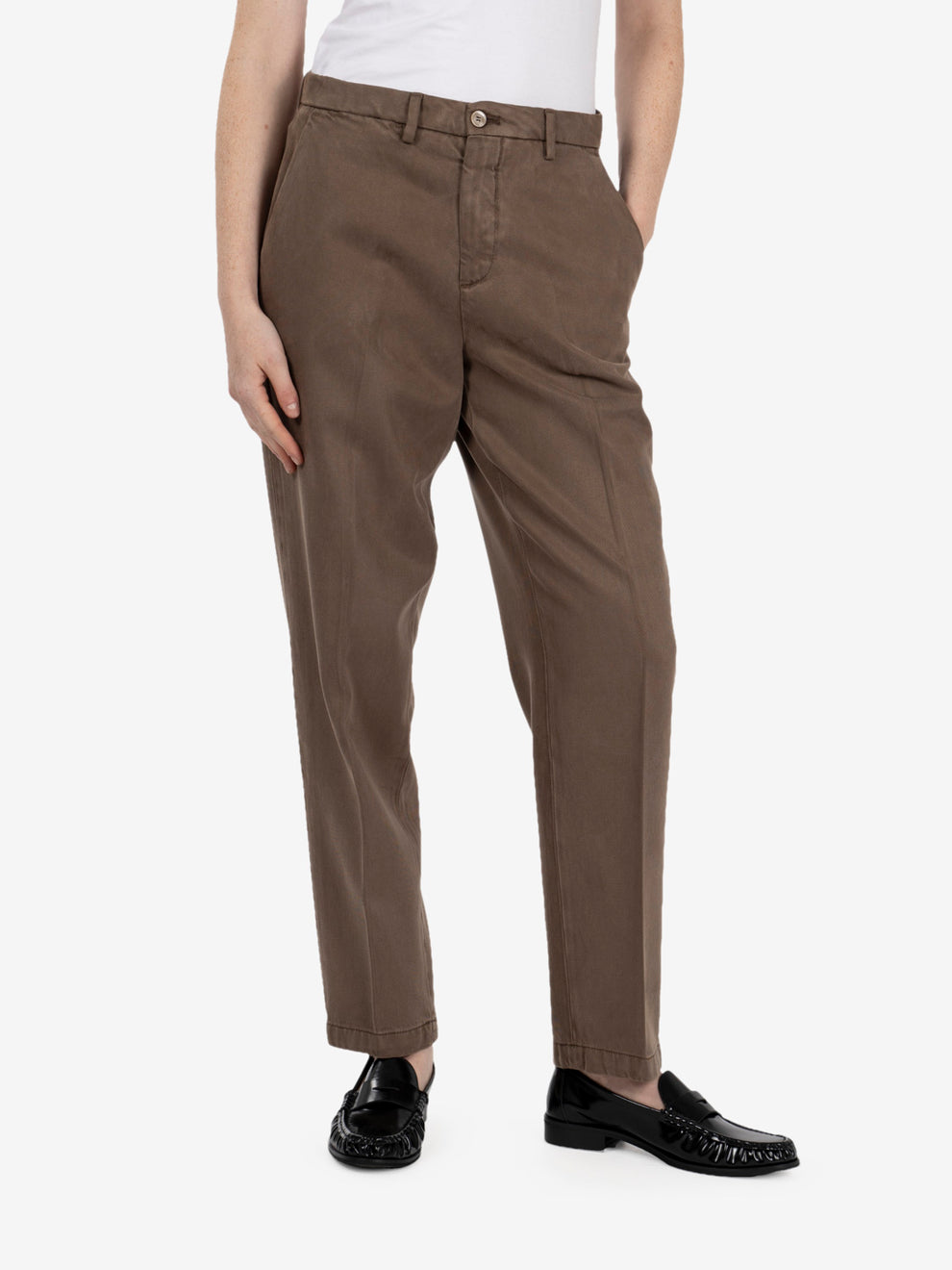 Pantaloni carrot fit cacao
