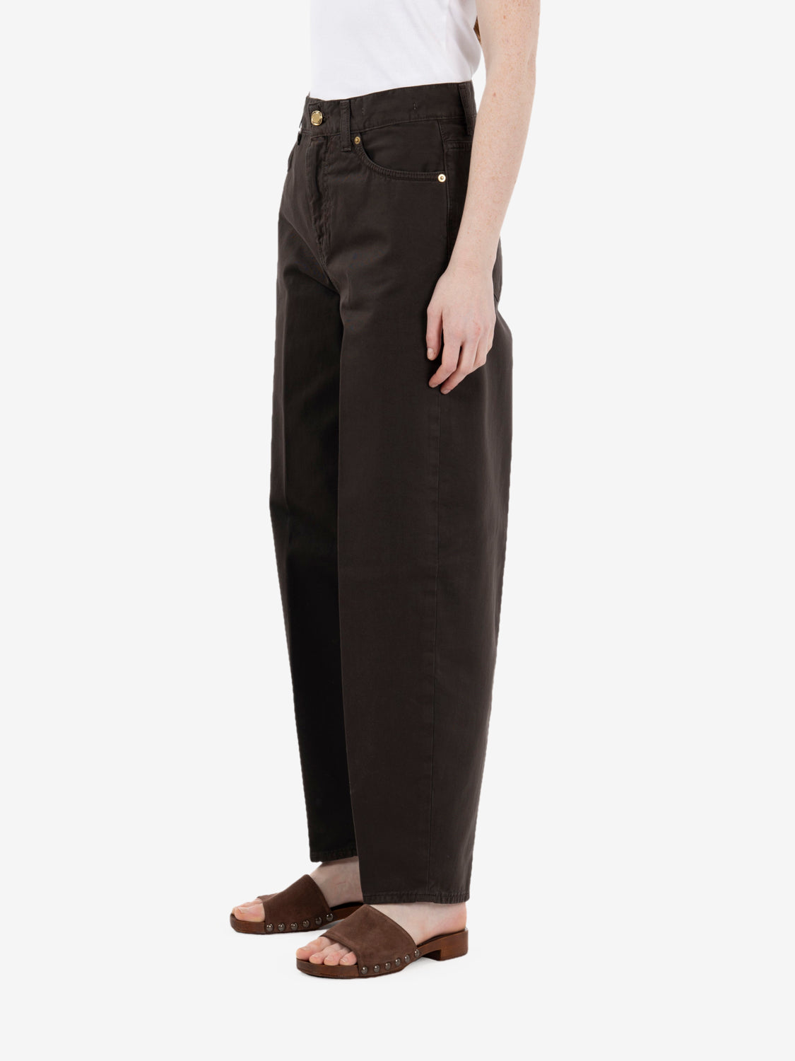 Dark brown carrot-fit trousers