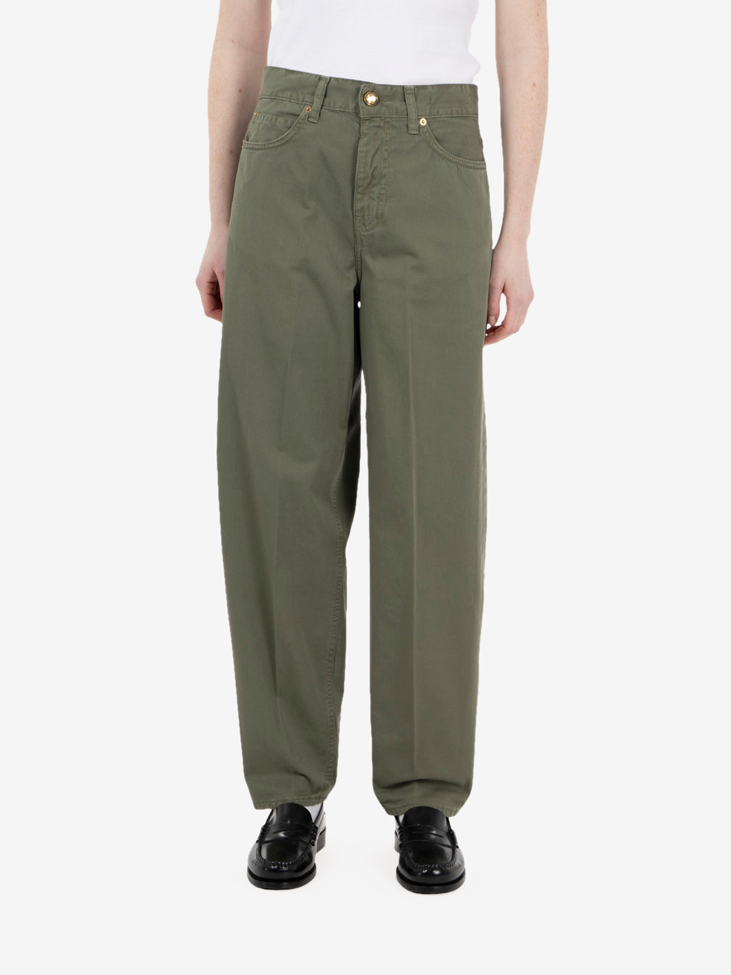 Pantaloni carrot fit verde