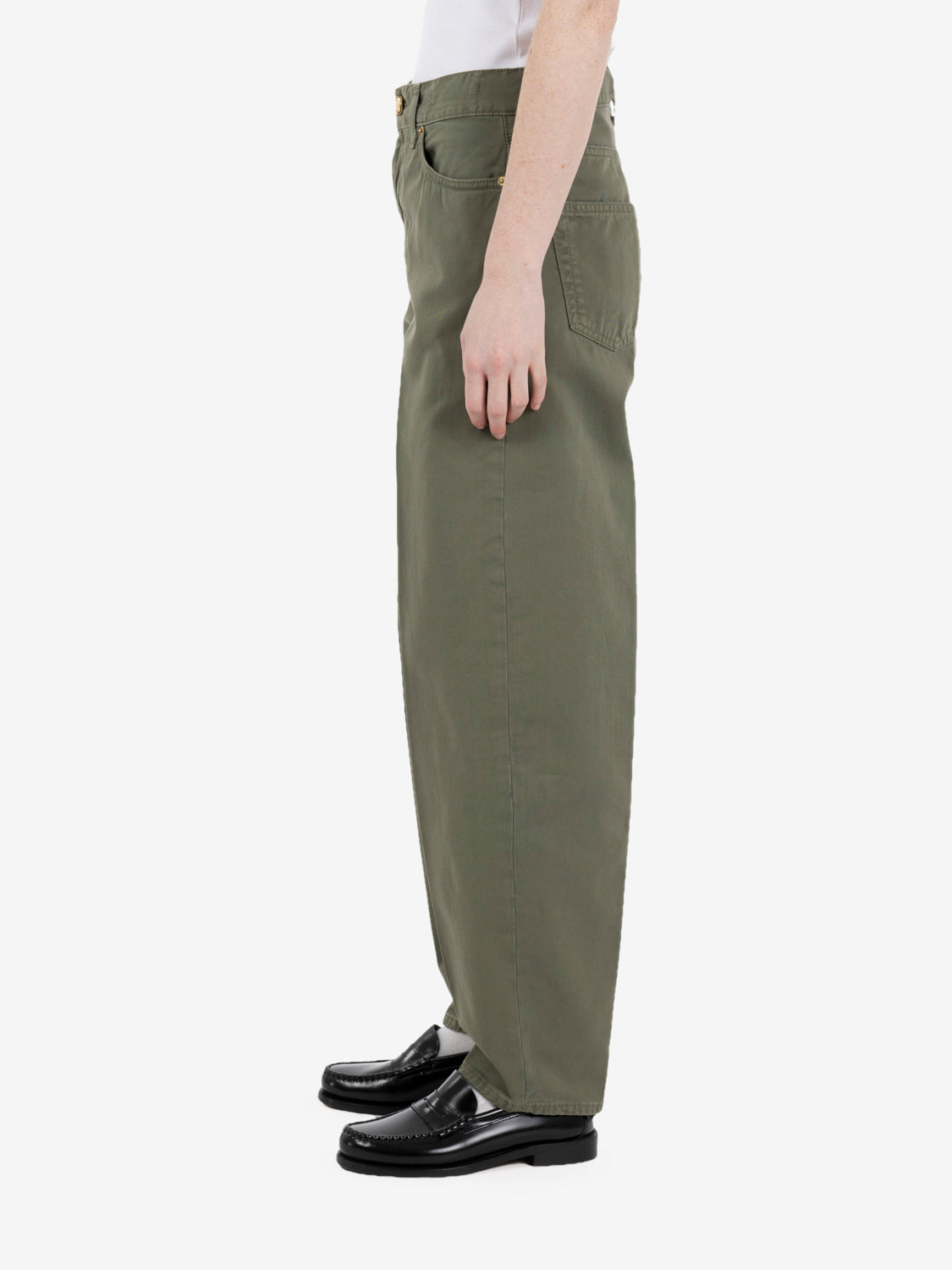 Green carrot fit trousers