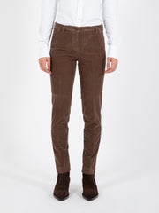 BRIGLIA 1949 - Pantaloni chino Nicole velluto marrone