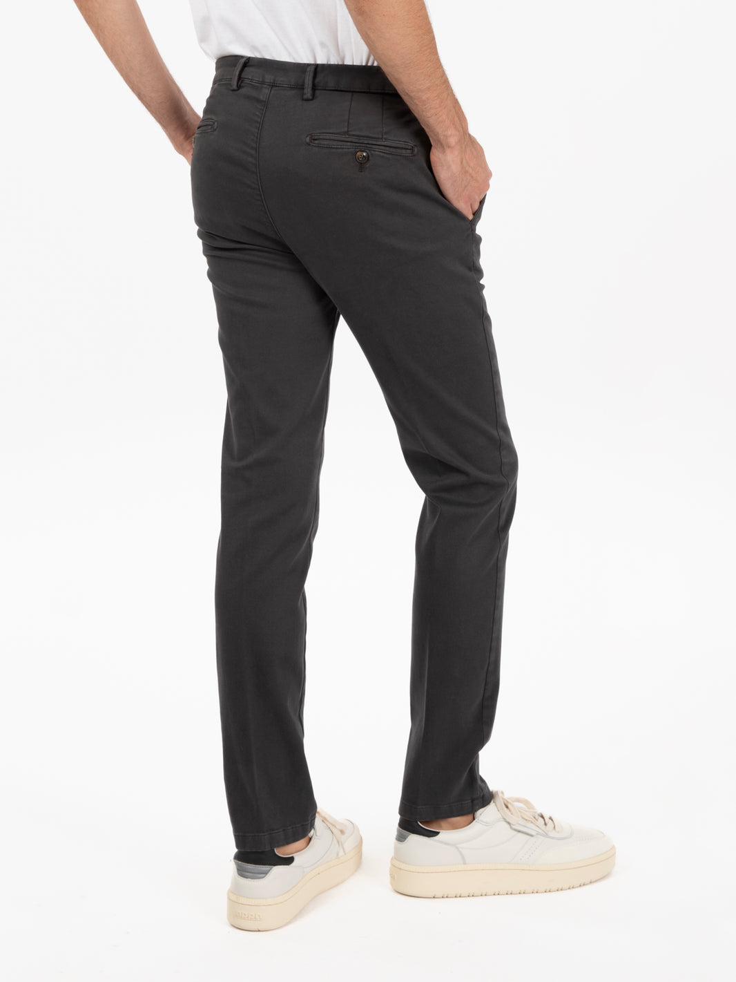 Pantaloni elasticizzati operati antracite