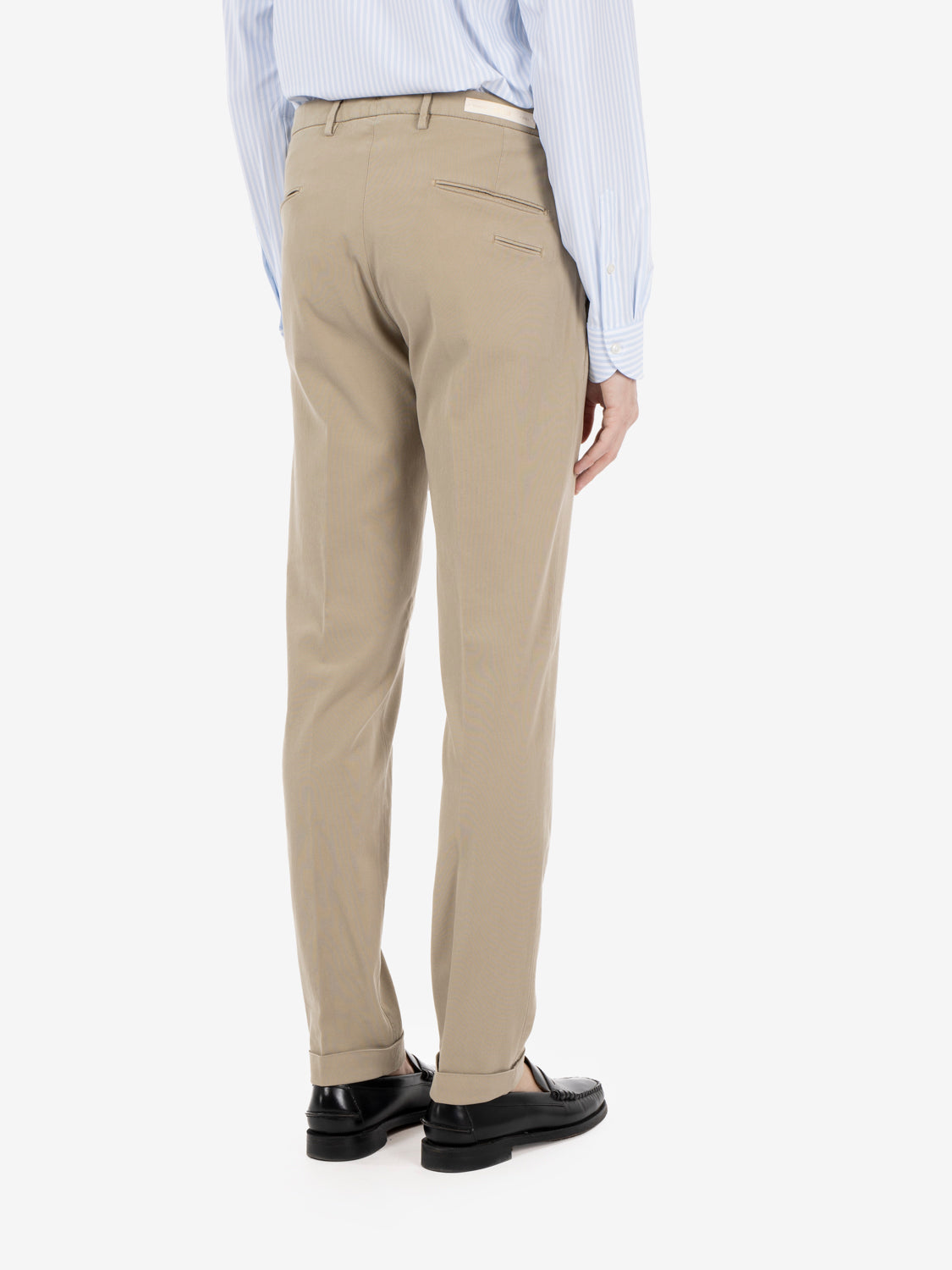 Beige cotton and Tencel trousers