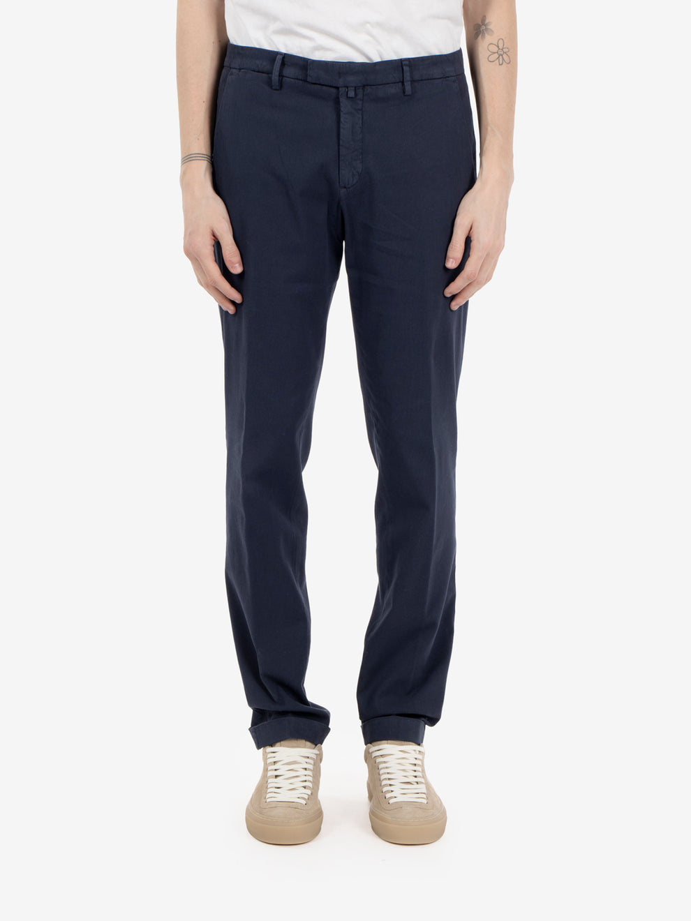 Navy cotton and Tencel trousers