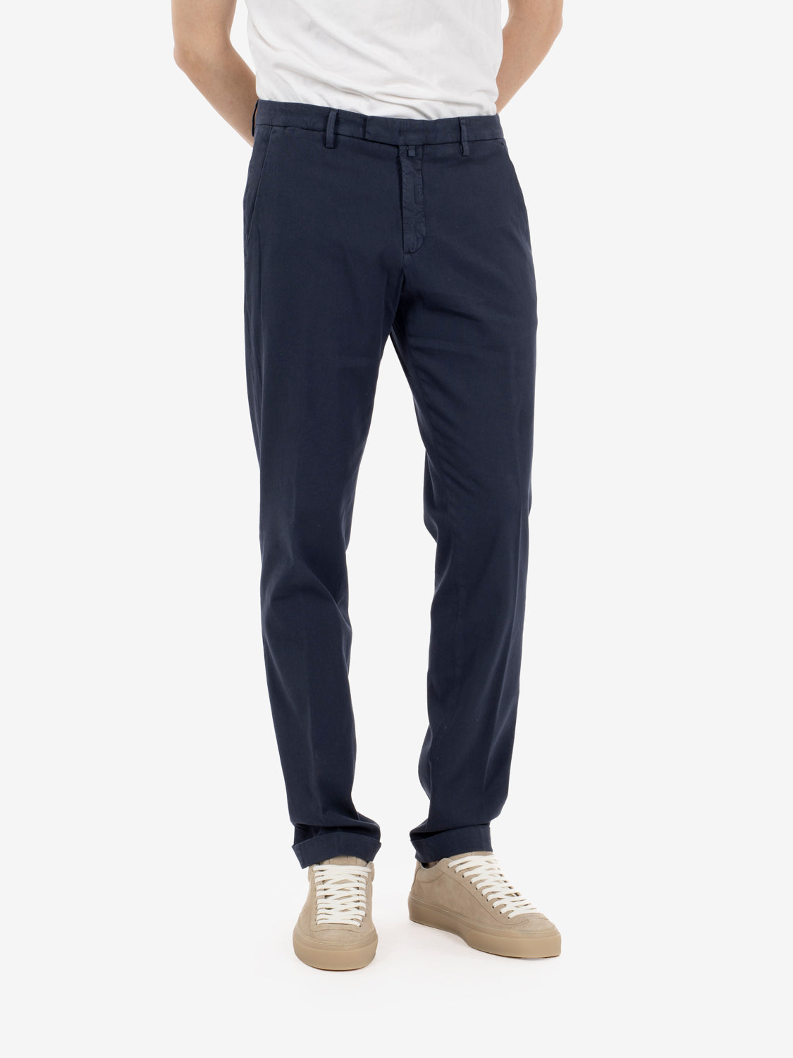 Navy cotton and Tencel trousers