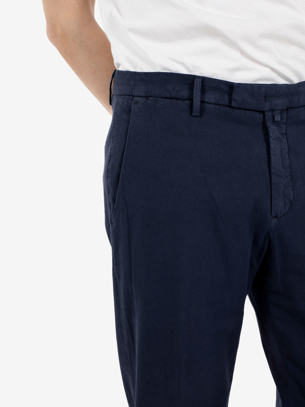 Navy cotton and Tencel trousers