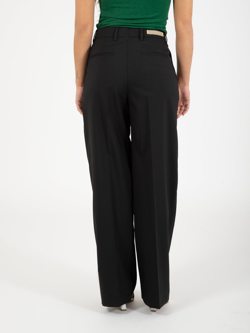 Pantaloni in misto lana nero