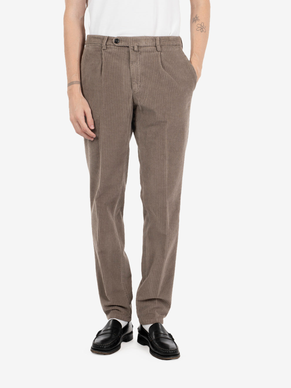Pantaloni in velluto a coste bisquit