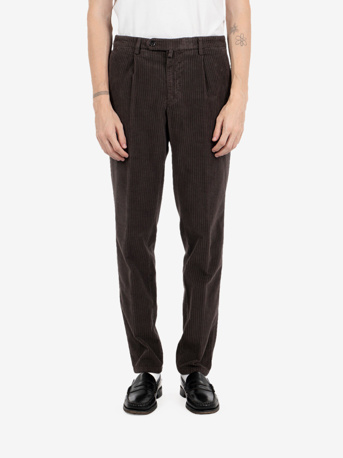 Pantaloni in velluto a coste moro