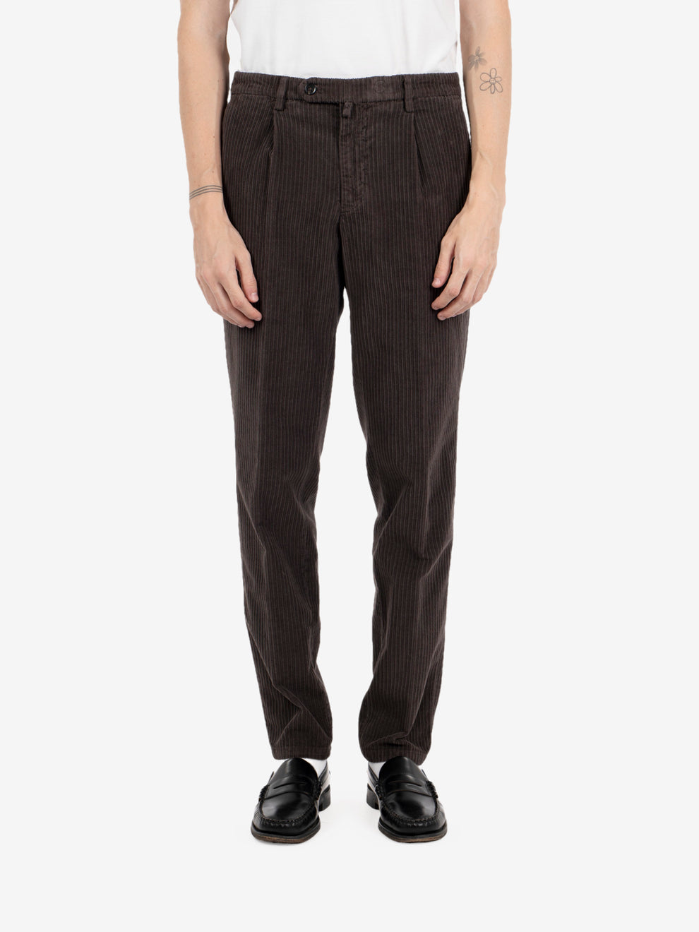 Pantaloni in velluto a coste moro