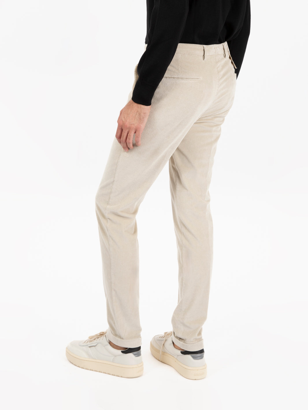 Pantaloni in velluto a costine beige