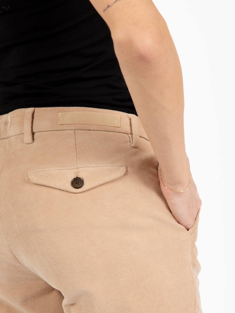 Pantaloni in velluto chino Nicole beige