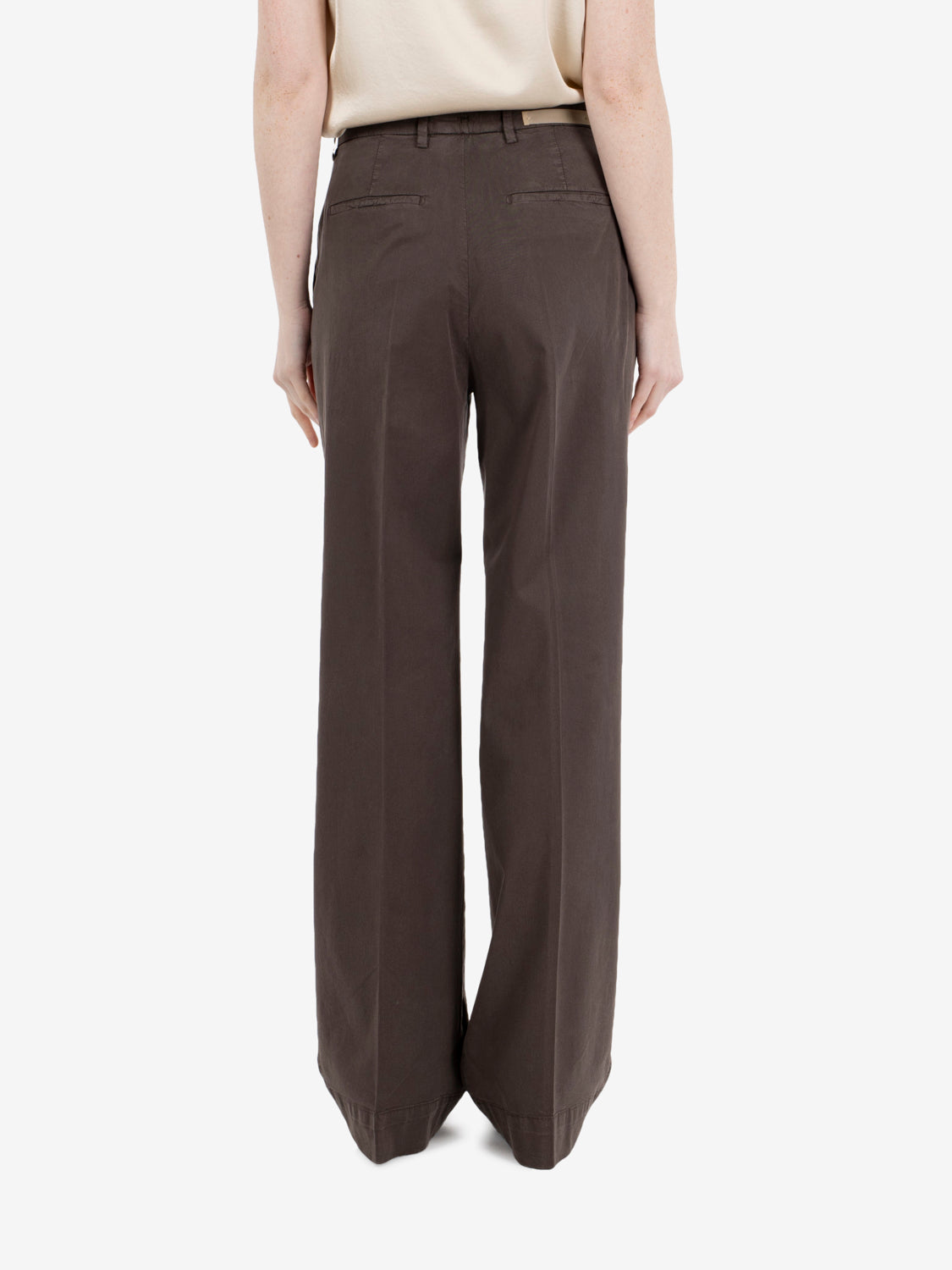 Pantaloni palazzo in cotone moro