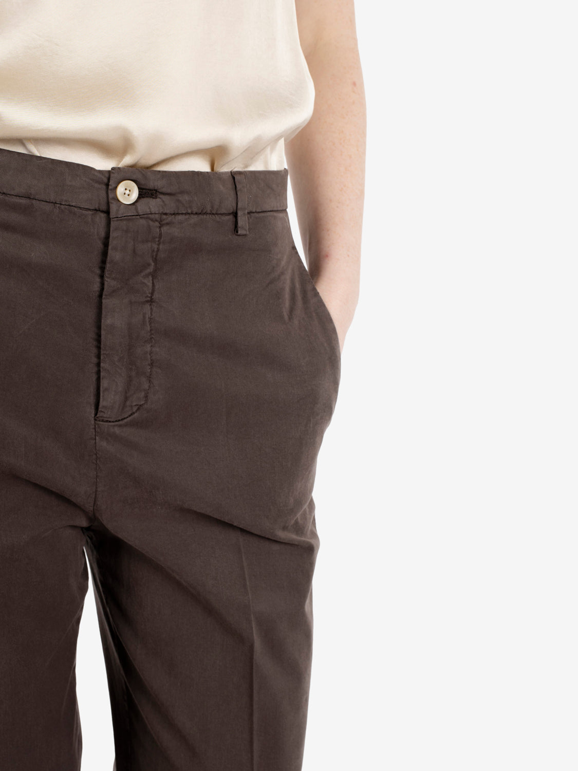 Pantaloni palazzo in cotone moro