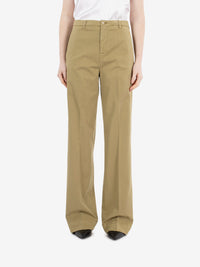 Pantaloni palazzo in cotone olio