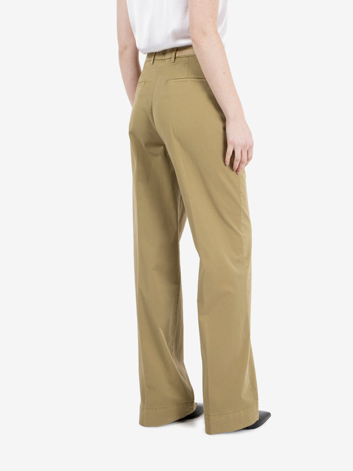 Pantaloni palazzo in cotone olio