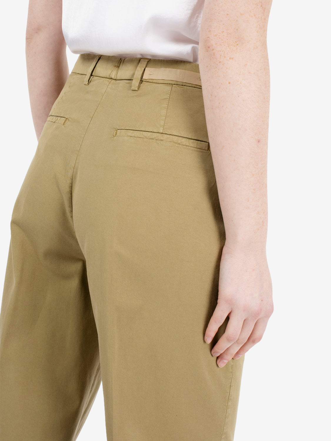 Pantaloni palazzo in cotone olio