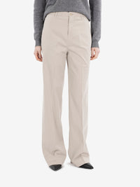 Pantaloni palazzo in cotone sabbia