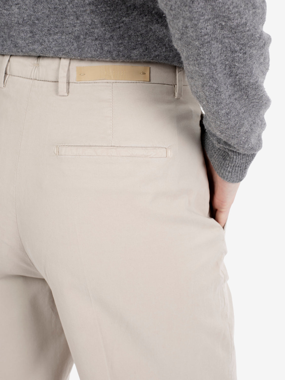 Pantaloni palazzo in cotone sabbia