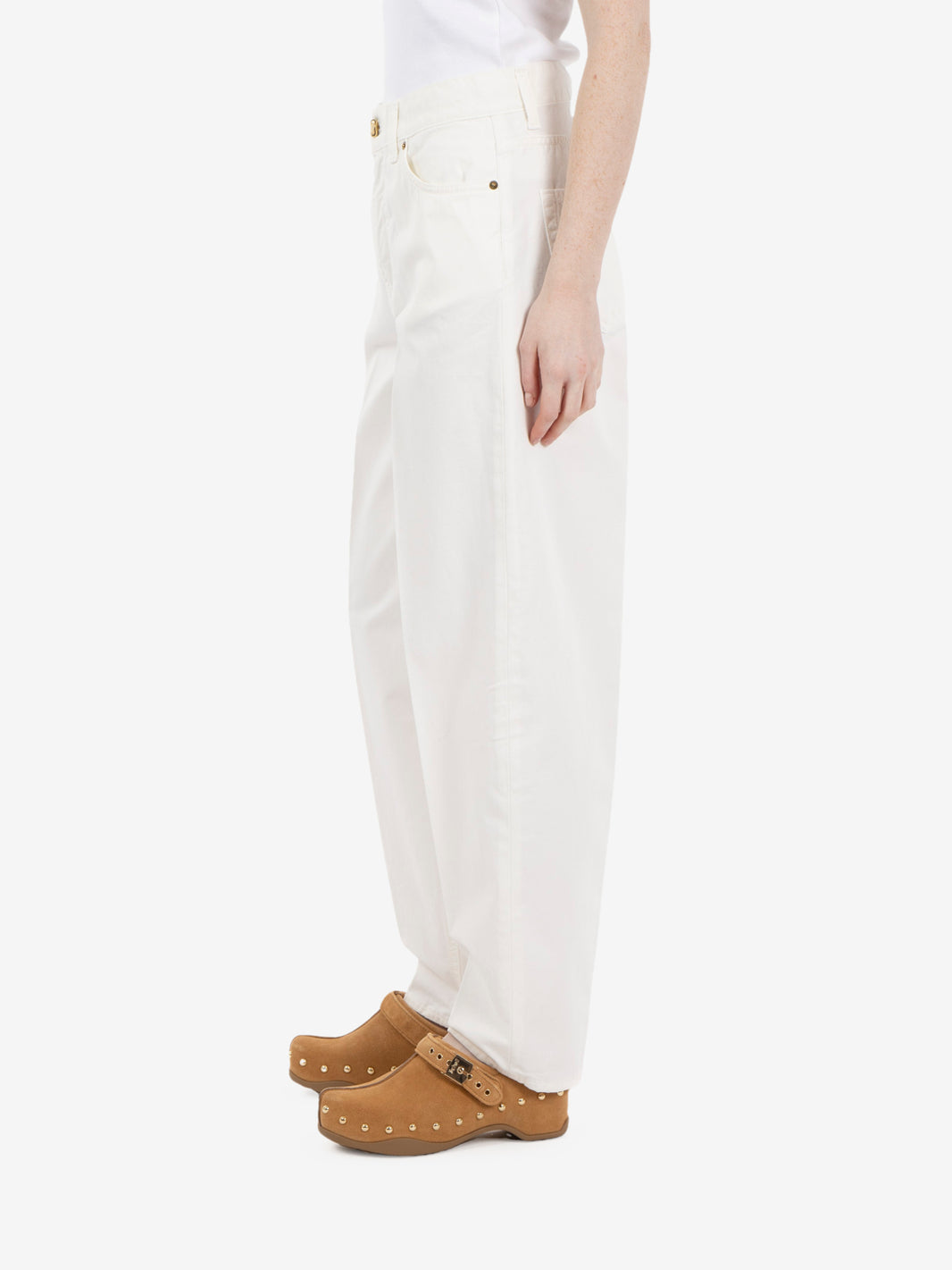 Pantaloni Paris carrot fit bianco