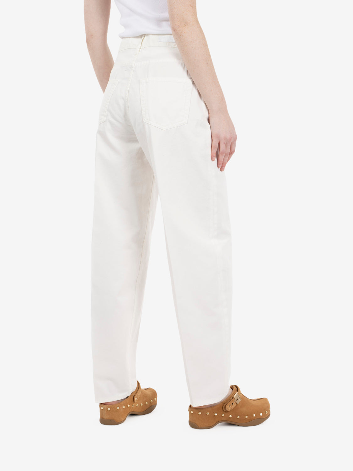 Pantaloni Paris carrot fit bianco