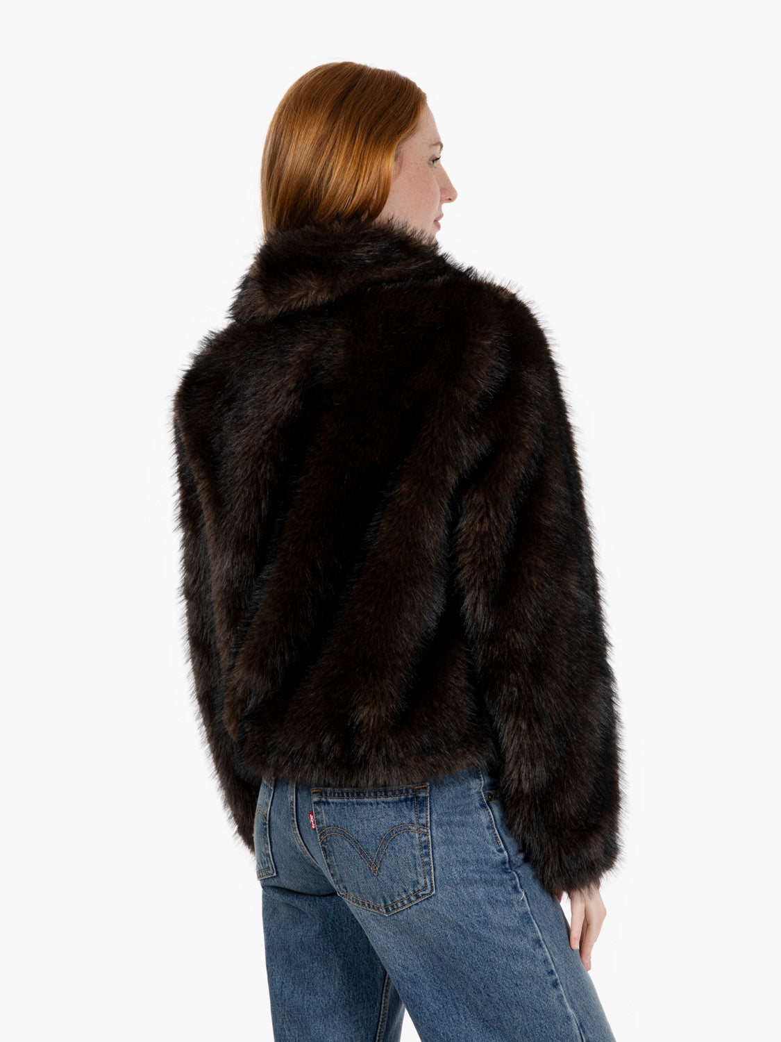 Bomber zip in ecopelliccia moro