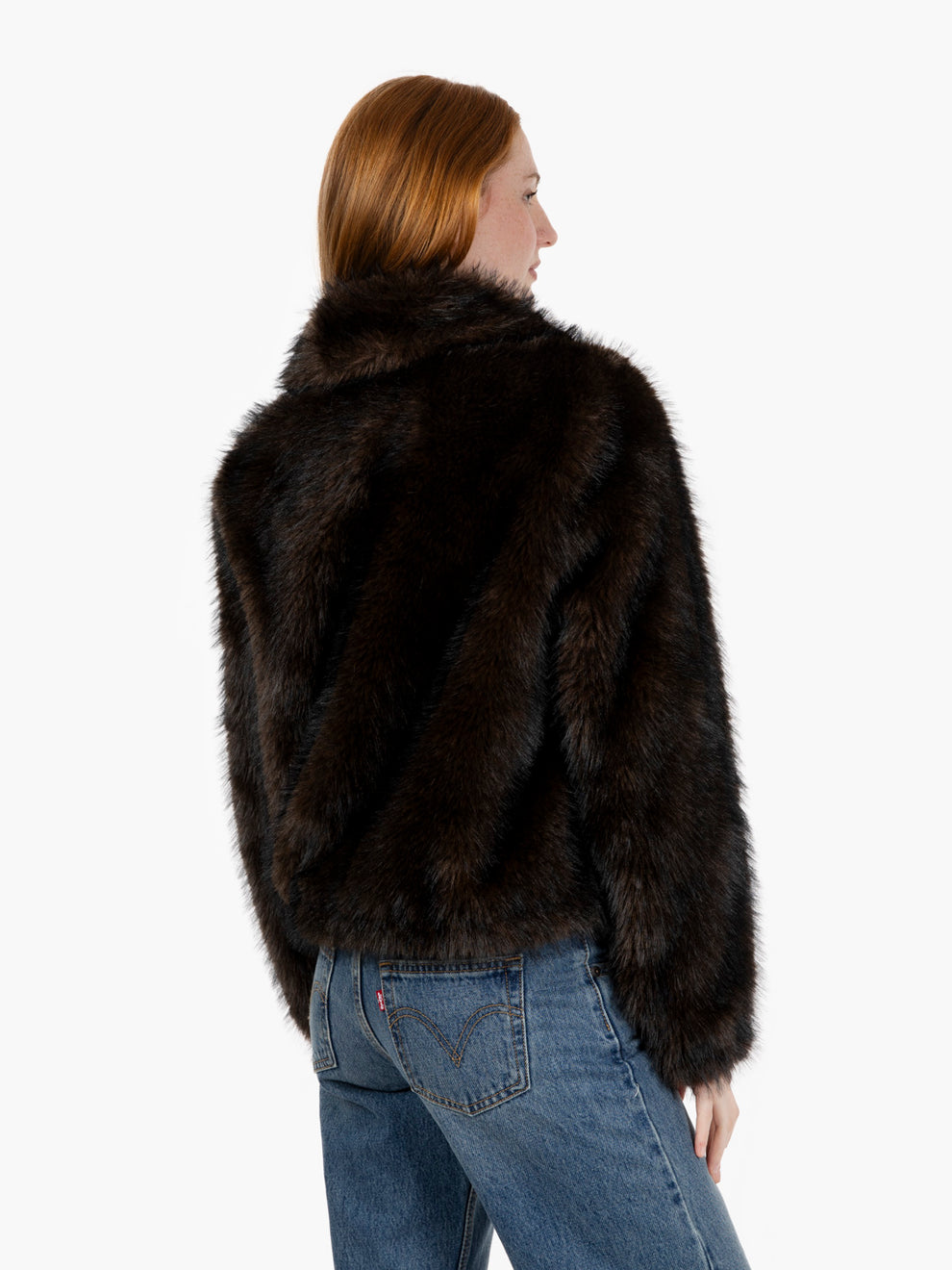 Bomber zip in ecopelliccia moro