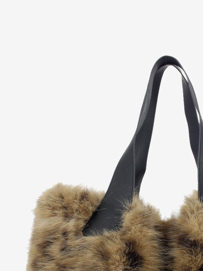 Borsa pelliccia M leo / cammello
