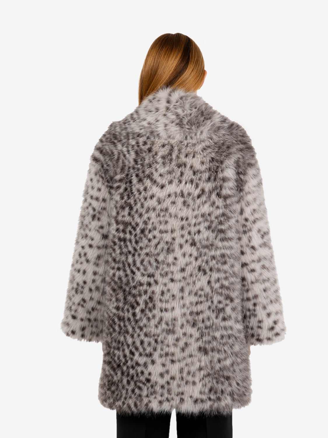 Cappotto ecopelliccia animalier ghiaccio