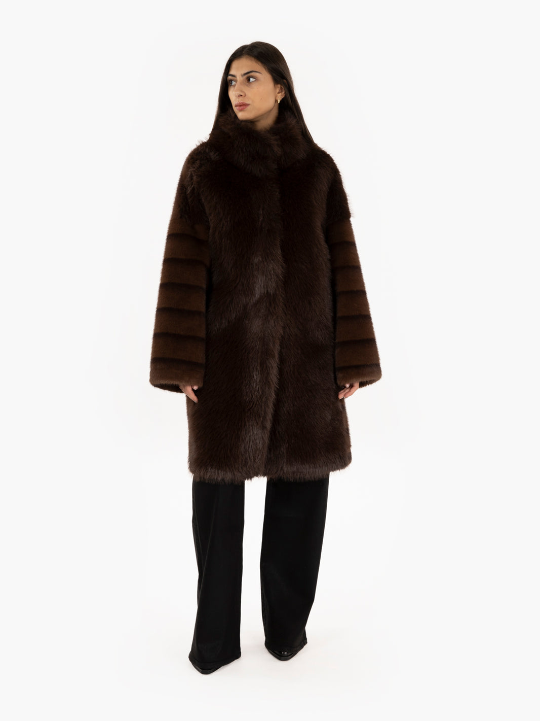 Cocoa faux fur coat