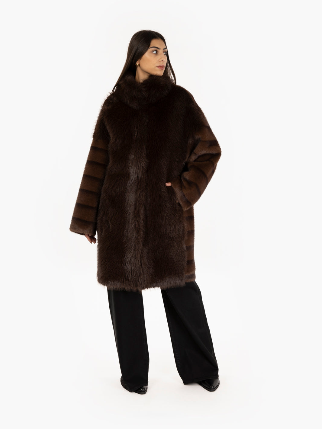 Cocoa faux fur coat