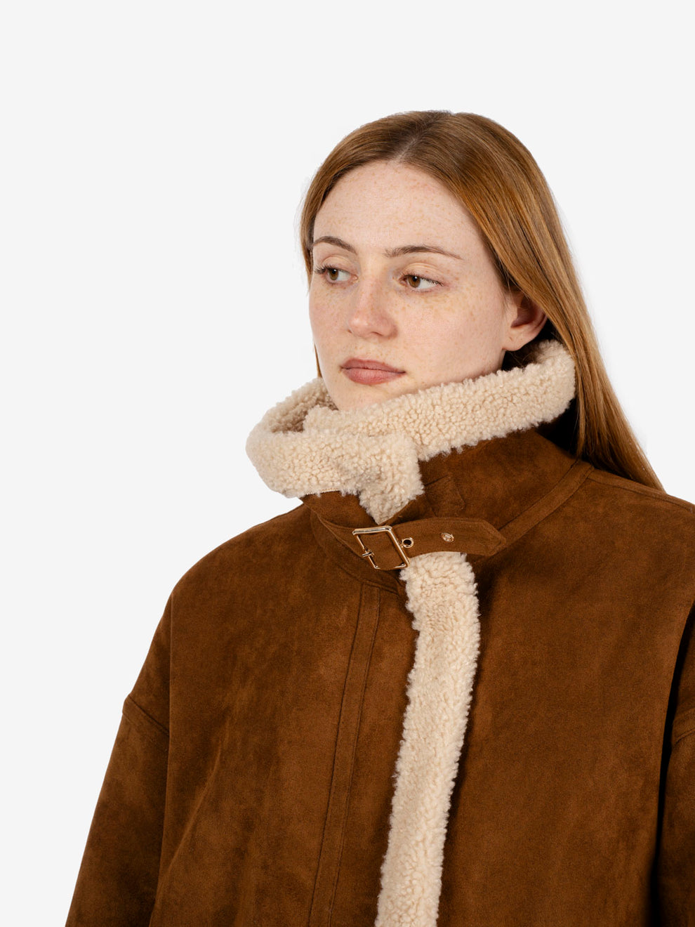 Tobacco suede faux sheepskin