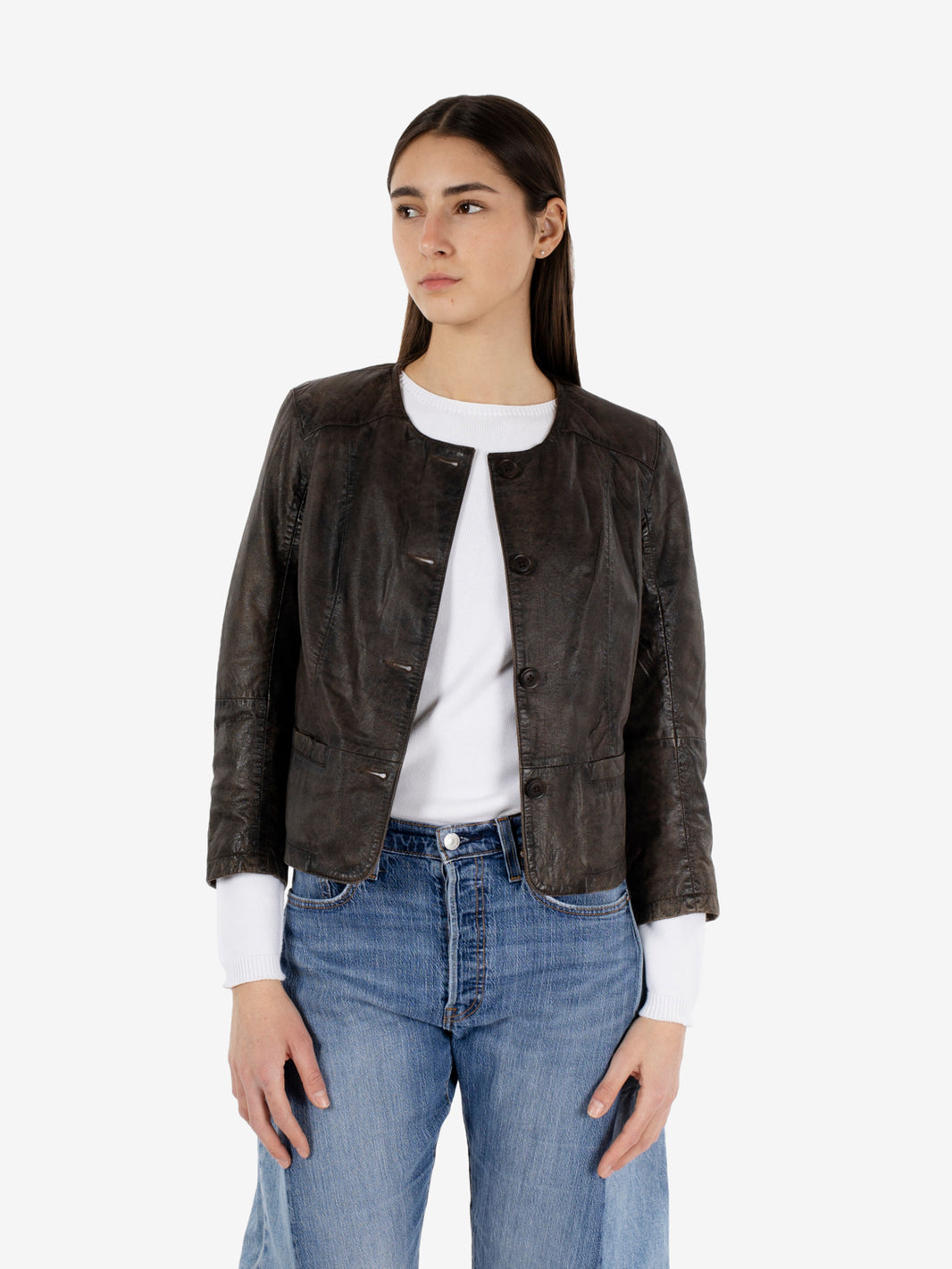 CHANEL WORKED IN ANTIQUE DARK BROWN LEATHER BE26-7929/ANT_AT01