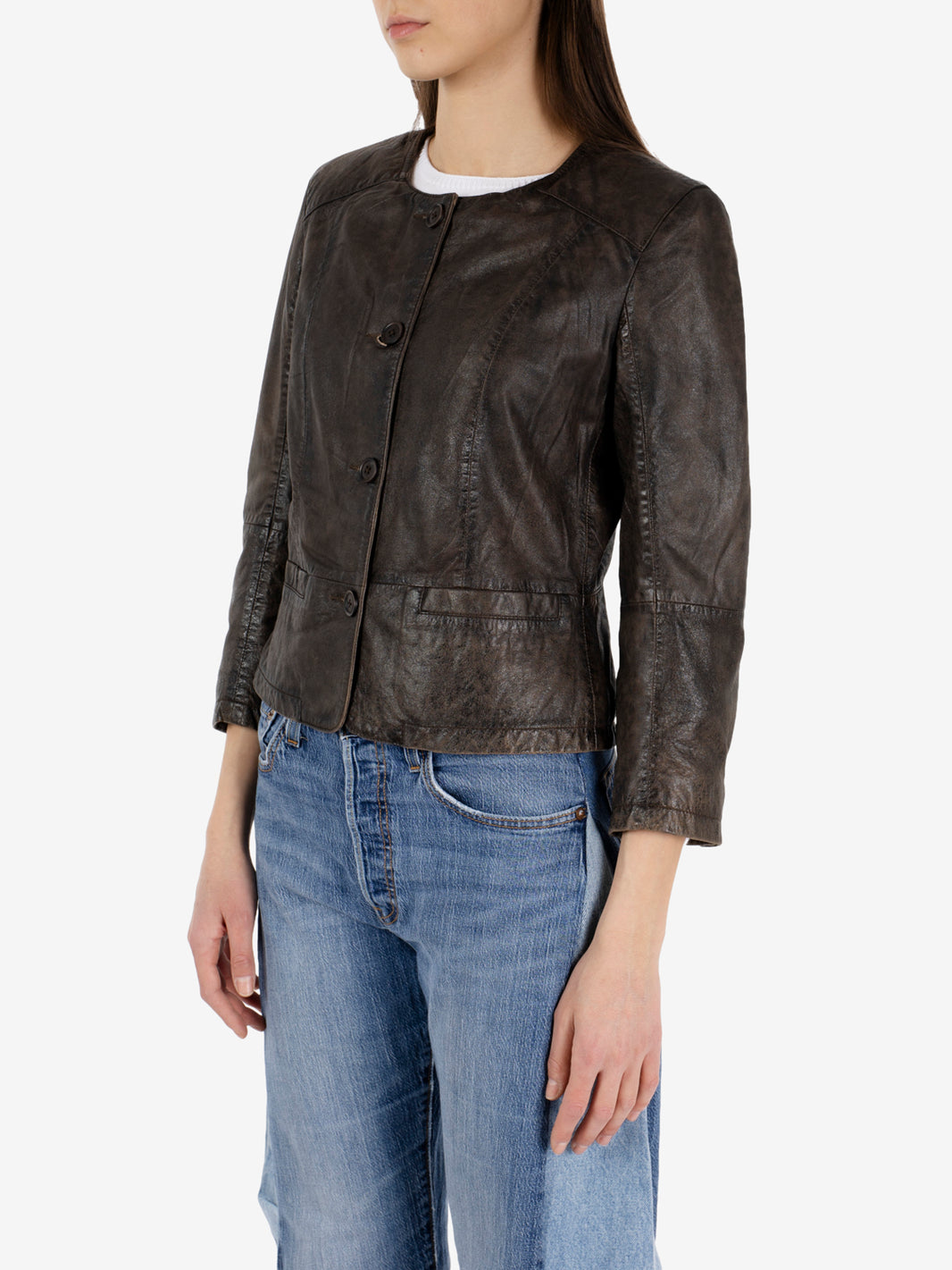 CHANEL WORKED IN ANTIQUE DARK BROWN LEATHER BE26-7929/ANT_AT01