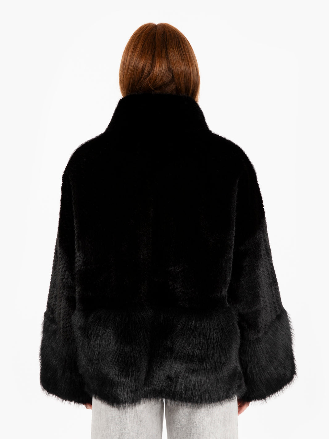 Giacca in ecopelliccia nero