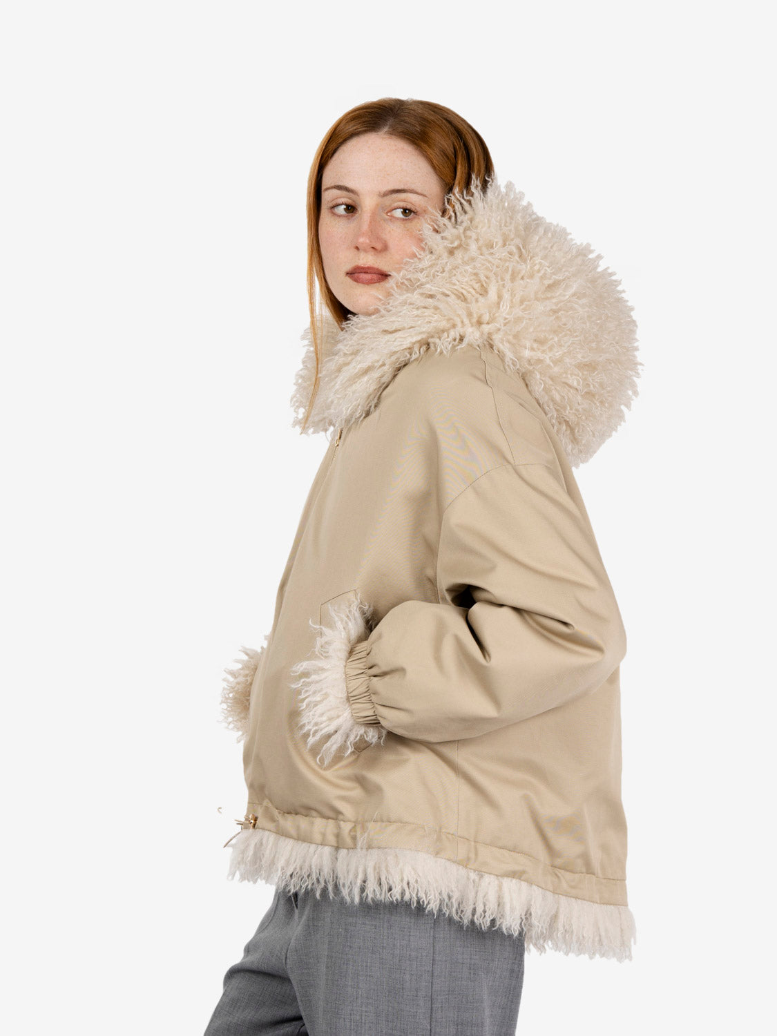 REVERSIBLE CREAM FUR COAT 7356_CM1