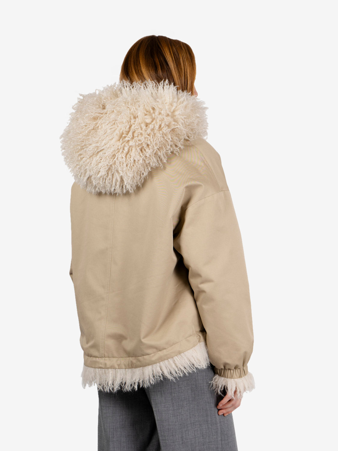 REVERSIBLE CREAM FUR COAT 7356_CM1