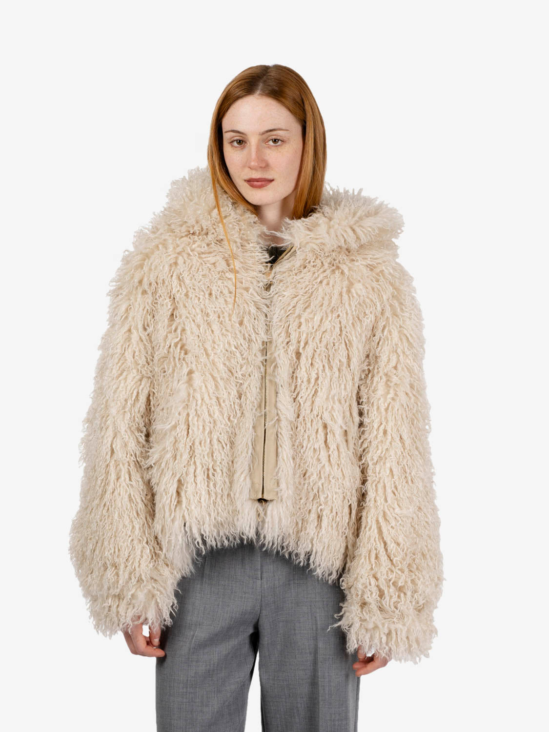 REVERSIBLE CREAM FUR COAT 7356_CM1