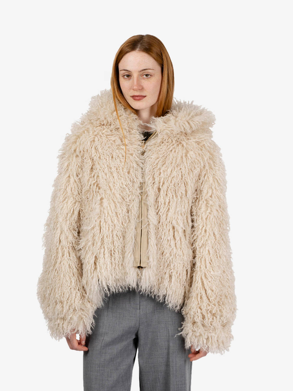 REVERSIBLE CREAM FUR COAT 7356_CM1