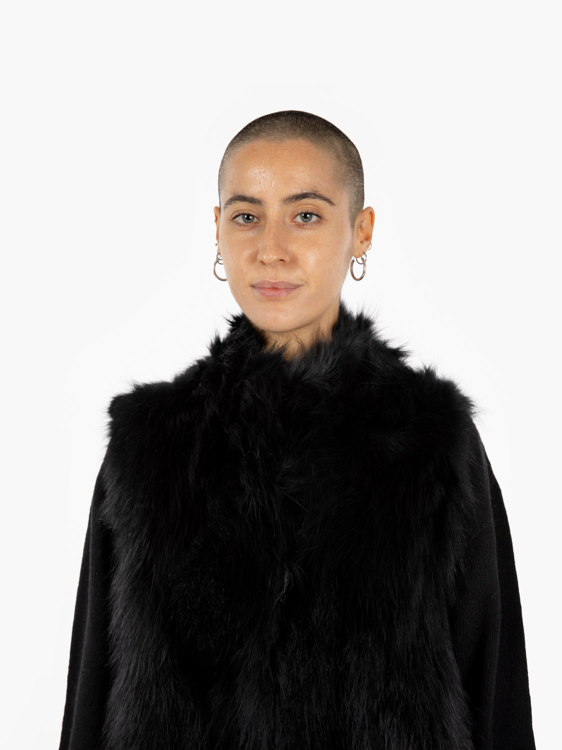 Gilet lungo in racoon nero