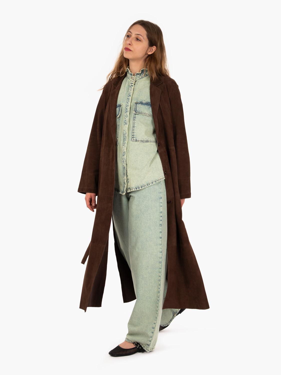 Dark brown suede duster
