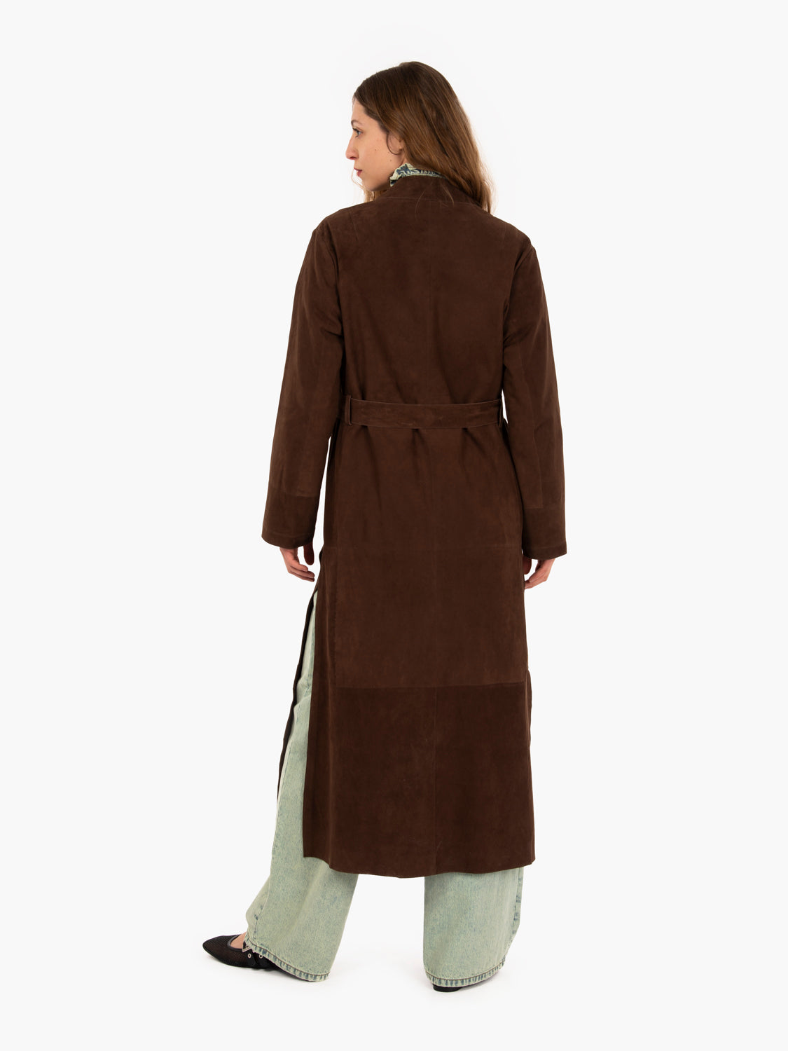 Dark brown suede duster