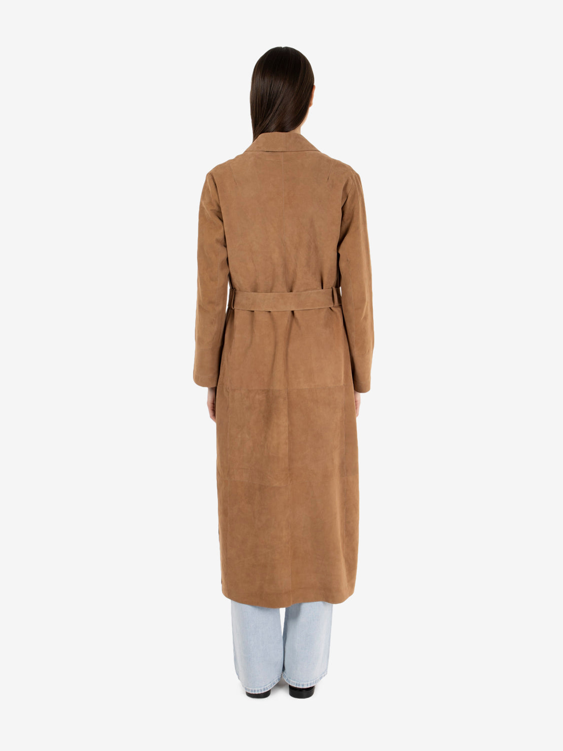 HAZELNUT SUEDE TRENCH COAT BE26-7928/SUE_GS400